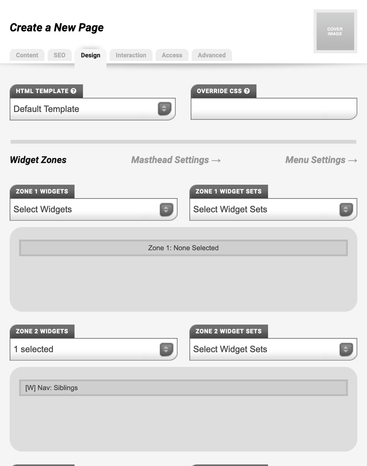 Adding widgets to pages or module items